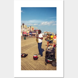 Saxophonist, Coney Island, Brooklyn, NYC Posters and Art